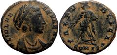 Roman Imperial Helena (324-328/30), AE nummus (Bronze, 15,0 mm, 1,55 g), Constantinople, 330. Helena (324-328/30), AE nummus (Bronze, 15,0 mm, 1,55 g), Constantinople, 330. Obv: FL IVL HE - LENAE AVG,