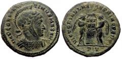 Roman Imperial Constantine I the Great (307-337) AE follis (Bronze, 2.66g, 18mm) Ticinum mint. Constantine I the Great (307-337) AE follis (Bronze, 2.66g, 18mm) Ticinum mint. Obv: IMP CONSTANTINVS MAX