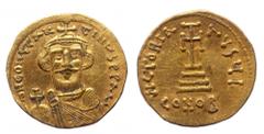 Byzantine CONSTANS II (641-668). AV Solidus (Gold, 4.39g, 20mm) Constantinople. CONSTANS II (641-668). AV Solidus (Gold, 4.39g, 20mm) Constantinople. Obv: δ N CONSTANTINUS P P AVG, Crowned and draped 