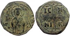 Byzantine Anonymous, attributed to Michael IV (1034-1041) AE Follis (Bronze, 6.45g, 29mm) Constantinople Anonymous, attributed to Michael IV (1034-1041) AE Follis (Bronze, 6.45g, 29mm) Constantinople 