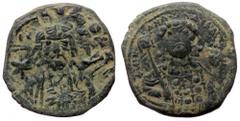 Byzantine Michael VII Ducas AE Follis (Bronze, 7.39g, 26mm) Constantinople 1071-1078 Michael VII Ducas AE Follis (Bronze, 7.39g, 26mm) Constantinople 1071-1078 Obv: bust of Christ facing, nimbate cros