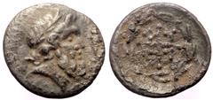 Greek Achaia, Pallantion, early 1st century BC, AR triobol (hemidrachm) of Achaian League (Silver, 16,3 mm, 2,26 g). Achaia, Pallantion, early 1st century BC, AR triobol (hemidrachm) of Achaian League