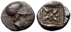 Greek Troas, Kolone(?). 5th century BC. AR Hemiobol (Silver, 6mm, 0.44 g). Troas, Kolone(?). 5th century BC. AR Hemiobol (Silver, 6mm, 0.44 g). Obv: Helmeted head of Athena right Rev: Stellate pattern