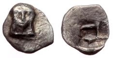 Greek Ionia, Colophon. Archaic AR Tetartemorion (Silver, 020g, 7mm) ca 525-490 BC, Tetartemorion, 0.22g. . Ionia, Colophon. Archaic AR Tetartemorion (Silver, 020g, 7mm) ca 525-490 BC, Tetartemorion, 0