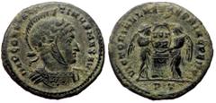 Roman Imperial Constantine I the Great (307-337) AE follis (Bronze, 2.66g, 18mm) Ticinum mint. Constantine I the Great (307-337) AE follis (Bronze, 2.66g, 18mm) Ticinum mint. Obv: IMP CONSTANTINVS MAX