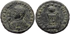 Roman Imperial Constantine II as caesar (316-337), Treveri, AE follis (Bronze, 18,7 mm, 2,84 g), struck under Constantine I, 321. Obv: Constantine II as caesar (316-337), Treveri, AE follis (Bronze, 1