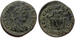 Roman Imperial Gratian (367-383). AE 18 Follis (bronze, 2,71 g, 18 mm) Kyzikos. Obv: DN GRATIANVS PF AVG Diademed, draped and cuirassed Gratian (367-383). AE 18 Follis (bronze, 2,71 g, 18 mm) Kyzikos.