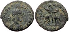 Roman Imperial Theodosius I (379-395), Cyzicus, AE follis (Bronze, 17,2 mm, 2,22 g). Obv: D [N T]HEODO - SIVS P F AVG, diademed, drape Theodosius I (379-395), Cyzicus, AE follis (Bronze, 17,2 mm, 2,22