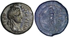 Augustus for Octavia 27BC-14AD - Bronze of Sardis in Lydia. AE 5,36g. Diad bust of Demetra righ. R/. Demetra stg. right. RPC 3000; VF; Ex Helios 7/n°601