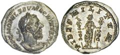 Macrinus 217- 218 AD - Denarius, 217-218 AD, AG 3,5g. IMPCM OPEL SEV MACRINVS AVG laur. and dr. bust of Macrinus right. R/. FIDES MILITVM Fides Militum stg. facing, head right, right foot on helmet ho