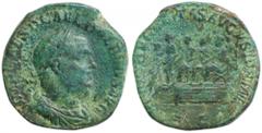 Balbinus Apr-Jul 238 AD - Sestertius, 238 AD, AE 16,39g. IMP CAES D CAEL BALBINVS AVG laur. and dr. bust of Balbinus right. R/. LIBERALITAS AVGVSTORVM Balbinus Pupienus and Gordian III Caesar seated l