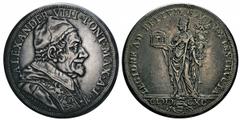 Alexandre VIII 1689-1691 Piastre, Rome, 1690, AG 31.6g. Avers: ALEXANDER VIII PONT MAX A I Buste du pape à droite, au-dessous HAMERANVS F. Revers: LEGIONE AD BELLVM SACRVM INSTRVCTA l'Église à gauche,