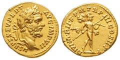 ROME - EMPIRE Septimius Sévère 193-211 Aureus, Rome, 195, AU 7.11 g. Avers : L SEPT SEV PERT AVG IMP VII Tête laurée à droite. Revers : DIVI M P II F P M TR P III COS II P P Mars casqué, nu, marchant 