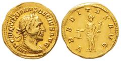 ROME - EMPIRE Traianvs Decivs 249-251 Aureus, Rome, 249-251, AU 4.38 g. Avers : IMP C M Q TRAIANVS DECIVS AVG Buste lauré et cuirassé de Traianus Decius à droite. Revers : VBERITAS AVG Uberitas (la Fe