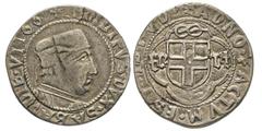 Italy - Savoy Filippo II 1496-1497 Testone, I Tipo, Cornavin, ND, AG 8.11 g. Avers : +PHILIPVS+DVX+SABAVDIE+VII+ Revers : A+DNO+FACTVM+EST+ISTVD+ Ref : MIR 277b (R8), Sim. 2, Biaggi 238f Conservation 