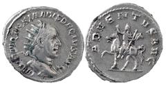 The Roman Empire The Roman Empire Trajan Decius, 249-251. AR Antoninianus 4.91 g. Rome. IMP C M Q TRAIANVS DECIVS AVG Laureate, draped and cuirassed bust of Trajan Decius to right, seen from behind. R