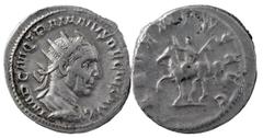 The Roman Empire The Roman Empire Trajan Decius, 249-251. AR Antoninianus 3.83 g. Rome. IMP C M Q TRAIANVS DECIVS AVG Laureate, draped and cuirassed bust of Trajan Decius to right, seen from behind. R