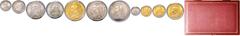 AUSLAND: Ägypten - Papua Neuguinea GROSSBRITANNIEN, Victoria, 1837-1901, Jubiläumsset 1887. Victoria mit Schleier, 11 Stück, alle PCGS: 5 Pounds (PCGS MS-63); 2 Pounds (PCGS MS-62); Pound (PCGS MS-63)