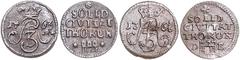 AUSLAND: MONACO - RUSSLAND POLEN / THORN, Stadt, Solidus 1763, Thorn. Mit Titel August III. 0,40g. DAZU: Solidus 1765/66. 2 Stk., ss/vz KM 60; 65; Gum.2230