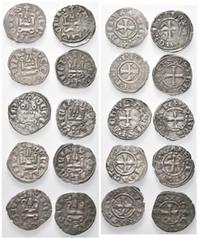 ALTORIENTALISCHE MÜNZEN KREUZFAHRER, FÜRSTENTUM ACHAJA, Isabella von Villehardovin, 1297-1301, AR Denar o.J. Burg. Rs.Kreuz (3x). DAZU:Philipp II. v. Tarent, 1307-1313, AR Denar o.J.; Philipp I. von S