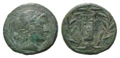 LYKIEN/Masikytes, AE 22, BMC 19.67.36 AE 22 (2.-1.Jahrh.v.Chr.). Kopf des Apollon r. Rs.Kithara zw. 'M-A'. ss