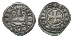KREUZFAHRER, HERZOGTUM ATHEN. Guy II. de la Roche, 1287-1308, AR Denar tournois o.J. Burg. Rs.Kreuz. 0,91g. Mitch.2434, Schl.XIII,9, ss