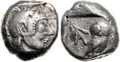 GRIECHENLAND, ATTIKA / Stadt Athen, AR Tetradrachme (490-480 v.Chr.). Kopf der Athena r. Rs.Eule mit Zweig im Quadratum Incusum. 17,09g. Svoronos Pl.5, f.ss