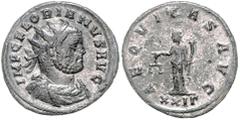ROMAN COINS RÖMISCHES REICH, Florianus, 276, AE Antoninian, XXIC =Rom. Büste r. mit Strahlenkrone. Rs.Aequitas mit Waage und Füllhorn. 3,00g. RIC 25,