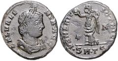 ROMAN COINS RÖMISCHES REICH, Galeria Valeria, Gemahlin des Galerius, +311, AE Follis, * A .SM.TS. =Thessalonica. Drap. Büste r. Rs.Venus mit Apfel, linke Hand hält Gewand hoch. 5,32g. Sear 3730, RIC 3