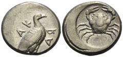 GREEK COINS *ITALIEN, SIZILIEN / Stadt Akragas, AR Didrachme (vor 413 v.Chr.). Adler r. stehend. Rs.Krabbe. 8,51g. SNG Cop.29, SNG ANS 959, vz 1200