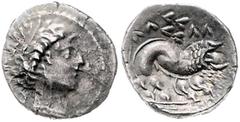 GREEK COINS KELTEN, NARBONENSIS, Südliches Gallien, Massalia, heute Marseille, AR Drachme (nach 200 v.Chr.), Gallia Cisalpina. Artemiskopf r. Rs.Löwe r. 2,62g. Sear 74, Forrer I,S.84, Abb.162, ss-vz/v