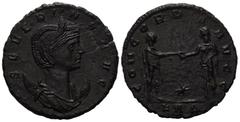 ROMAN COINS RÖMISCHES REICH, Severina, Gemahlin des Aurelian, +275, AE Antoninian, Serdica. Diad. und drap. Büste auf Mondsichel. Rs.Aurelianus und Severina im Handschlag. 3,14g. RIC 16, Kampm.107.2, 