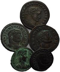 ROMAN COINS RÖMISCHES REICH, Constantius I., 305-306, AE Follis. Belorb. Büste r. Rs.Carthago. 10,21g DAZU:Maximinus Daia. AE Follis. Büste r. Rs.Genius. 11,11g; 9,48g. Licinius I. AE Follis. Büste r.