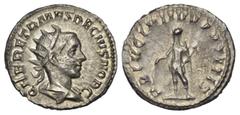 ROMAN COINS RÖMISCHES REICH, Herennius Etruscus als Caesar, 250-251, AR Antoninian, Rom. Drap. Büste mit Strahlenkrone r. Rs.Kaiser steht l., PRINCIPI IVVENTVTIS. 3,57g. RIC 147c; Kampm.81.9.2