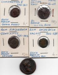 ROMAN COINS RÖMISCHES REICH, Nero, 54-68, AE Dupondius (64), Rom. Kopf mit Strahlenkrone r. Rs.Sitzende Roma mit Kranz zwischen 'SC'. 12,95g. DAZU: AE 20. Belorb. Kopf r. Rs.Sitzende Roma. + 3 weitere