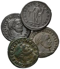 ROMAN COINS RÖMISCHES REICH, Diocletian, 284-305, AE Follis (296-297), HTD =Heraclea. Belorb. Büste r. Rs.Genius mit Patera und Füllhorn. 10,40g. DAZU:Constantius I. als Caesar, 293-305, AE Follis (30