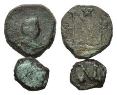 ROMAN COINS RÖMISCHES REICH, Anthemius, 467-472, AE 1/2 Centenionalis, Rom. Diad. Büste r. Rs.Monogramm. 1,44g. Sear 4369; RIC 2858ff 2 Stk.,
