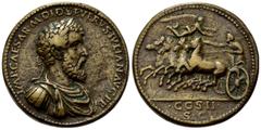 ROMAN COINS RÖMISCHES REICH, Didius Julianus, 193, Br.-Med. im Stile eines Paduaner AE Sesterz. Belorb., drap. und gepanz. Büste. r., IMP CAESAR DID SEVERVS IVLIAN AVG PP. Rs.Quadriga l., Wagenlenker 