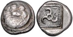 GREEK COINS KLEINASIEN, LYKIEN. Dynasten (425-360 v.Chr.), AR 1/3 Stater (Khin, 405-395 v.Chr.). Pegasos l. Rs.Triskeles im vertieften Perlviereck. 2,97g. BMC 19.27.123 Var. ss/vz
