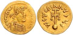 BYZANTINE COINS BYZANTINISCHES REICH, Constantin IV., 668-685, AV Semissis, Konstantinopel. Diad. Büste r. Rs.Kreuz auf Globus. 2,12g. Sear 1161 GOLD,