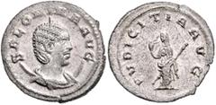 ROMAN COINS RÖMISCHES REICH, Salonina, Gemahlin des Gallienus, +268, AR Antoninian, Rom. Drap. Büste r. auf Mondsichel, SALONINA AVG. Rs.Pudicitia l. stehend, PVDICITIA AVG. 4,03g. Kampm.91.19 f.vz