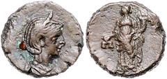 ROMAN COINS RÖMISCHES REICH, Severina, Gemahlin des Aurelian, +275, AE Tetradrachme, Ägypten, Stadt Alexandria. Diad. Büste r. Rs.Dikaiosyne steht l. Variante ohne Umschrift und Jahr. 6,61g. Vgl.Datt.