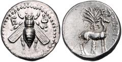 GREEK COINS KLEINASIEN, IONIEN / Stadt Ephesos, AR Drachme (202-133 v.Chr.). Biene, E-PH. Rs.Hirsch r., dahinter Palme, SOTAS. 4,07g. vz+ Sear 4387; Var.; SNG Cop.283ff.