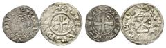 ORIENTAL COINS KREUZFAHRER, FÜRSTENTUM ANTIOCHIA. Bohemund III., 1162-1201, AR Denar o.J., Antiochia. Ritterbüste l. Rs.Kreuz mit Halbmond im Winkel. 0,78g. DAZU:Normandie/Richard I., 943-996. AR-Deni