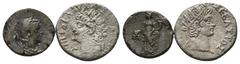 ROMAN COINS RÖMISCHES REICH, Nero, 54-68, Bil.-Tetradrachme Jahr 13 =66/67, Alexandria. Büste mit Strahlenkrone l. Rs.Büste des Divus Augustus mit Strahlenkrone r. DAZU:Severina, AE Tetradrachme, Ägyp