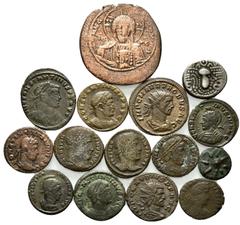 ROMAN COINS RÖMISCHES REICH, Constantin I. der Große, 307-337, AE Follis, Ticinum. Beh. Büste mit Lorbeerkr. r. Rs.2 Victorien halten Schild, VOT PR. 3,08g (ss-vz). DAZU:AE Follis, Siskia. Belorb. u. 