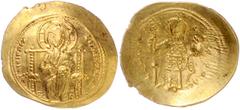 BYZANTINE COINS BYZANTINISCHES REICH, Constantin X. Dukas, 1059-1067, AV Histamenon Nomisma, Konstantinopel. Christus thronend v.vorn. Rs.Kaiser mit Labarum und Kreuz auf Globus. 4,20g. GOLD, ss/vz Se
