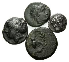 GREEK COINS KLEINASIEN, TROAS / Stadt Neandria, AR Obol (400-350 v.Chr.). Belorb. Apollokopf r. Rs.Widder r. DAZU:Stadt Ephesos. AE 13 (ca.200-100 v.Chr.). Biene im Kranz. Rs.Hirsch steht r.; Stadt Mi