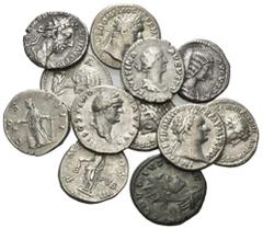 ROMAN COINS RÖMISCHES REICH, Domitian als Caesar, 69-81, AR Denar. PRINCEPS IVVENTVT. DAZU:Domitian, 81-96. AR Denar. IMP XXII COS XVI CENS PP (2x). Hadrian, AR Denar. PM TRP COS III. AR Denar. +LIB P