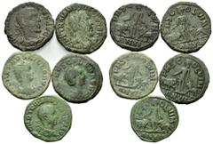 ROMAN COINS RÖMISCHES REICH, Trajan Decius, 249-251, AE 26, AN XI, Moesia Superior, Stadt Viminacium. Belorb. u. drap. Büste r. Rs.Moesia zw. Stier und Löwe, PMS COL VIM. 13,13g; 13,42g. DAZU:AE 25, A